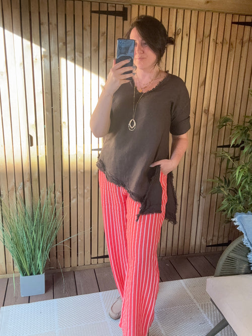 Asymmetrical Linen Top