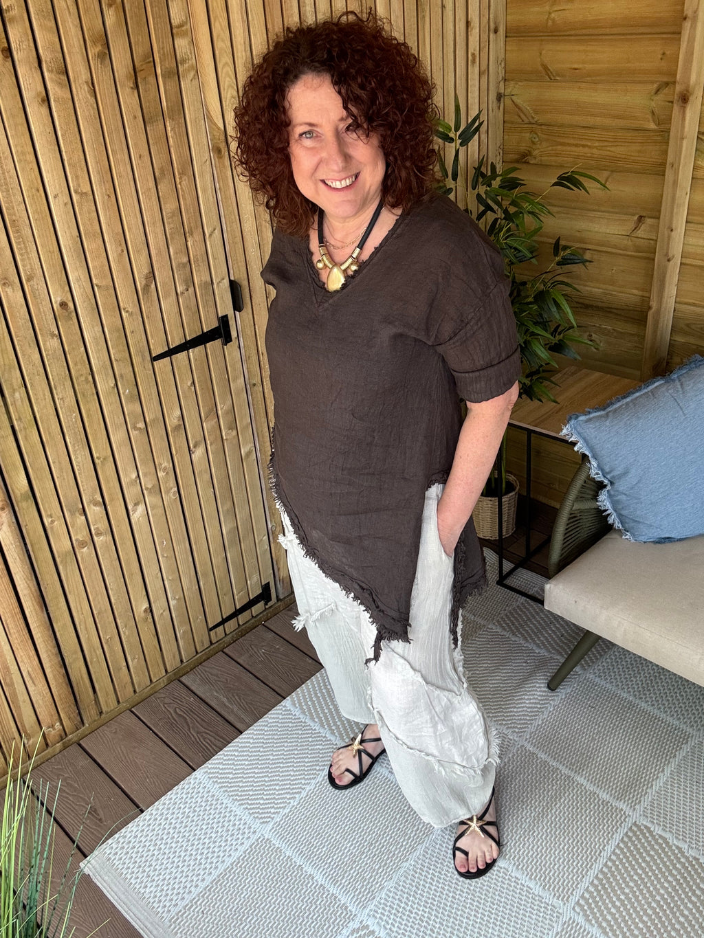 Asymmetrical Linen Top