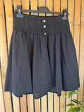 Elasticated Waist Linen Short - Black