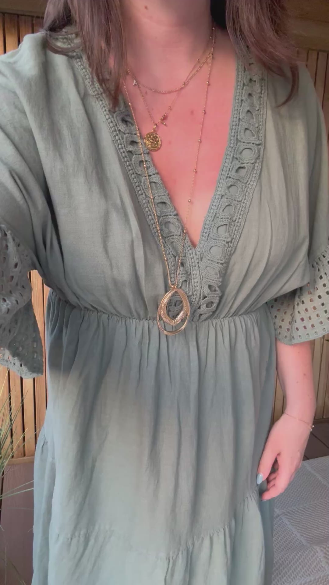 Tiered Linen Maxi Dress